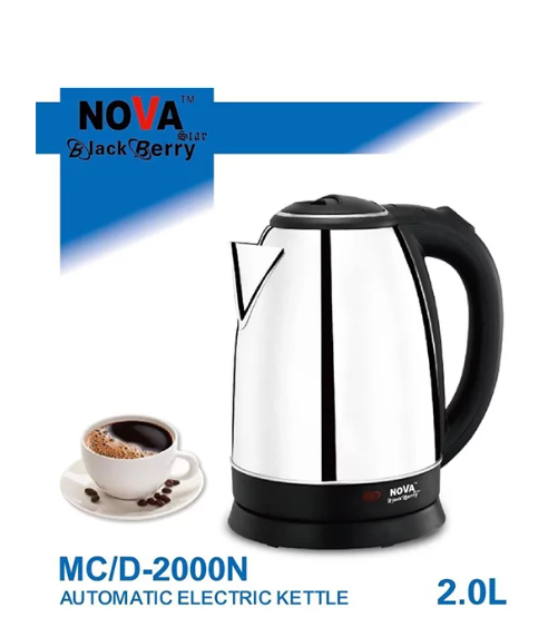 Nova Stainless Steel Electric Kettle (2ltr) || MC/D-2000N