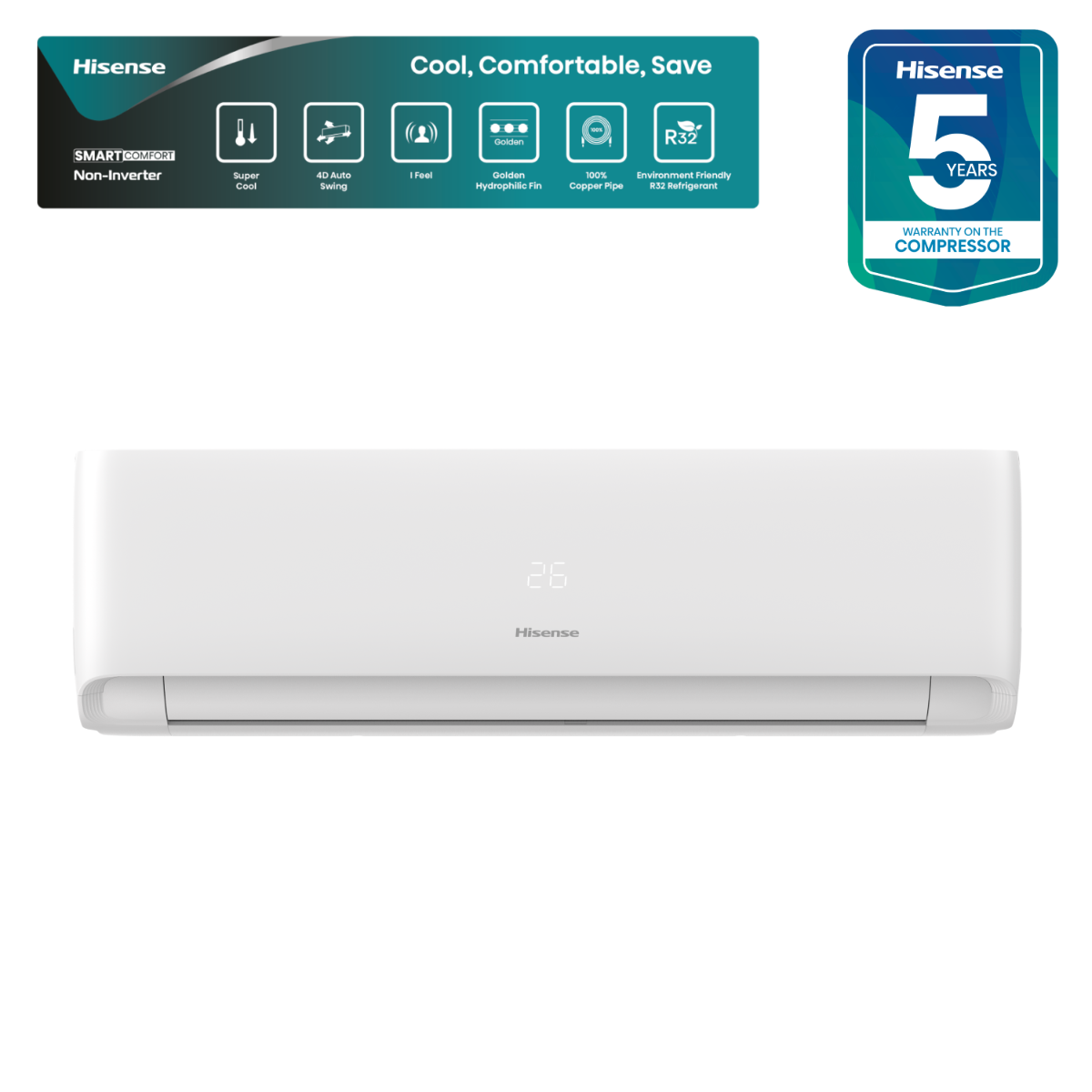 Hisense 2 Ton Smart Comfort AC (AS24CW4RBTKF00AU)
