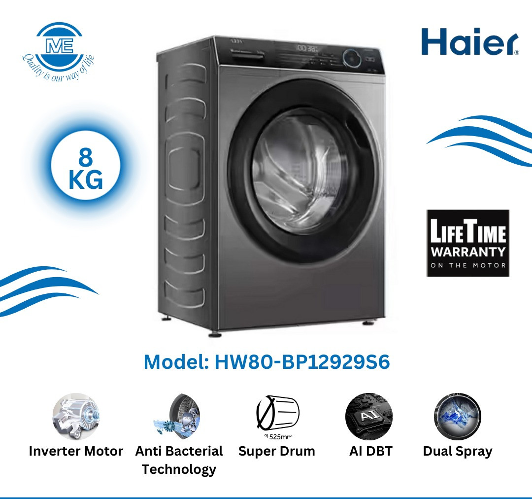 Haier HW-80-BP12929S6 Front Loading Washing Machine 8kg
