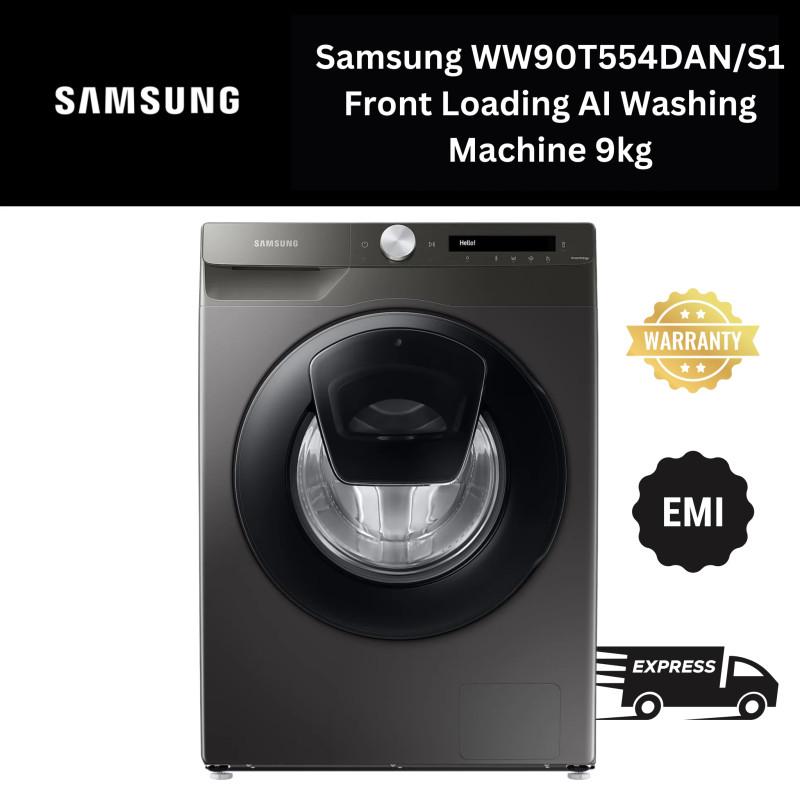 Samsung WW90T554DAN/S1 Front Loading AI Washing Machine 9kg