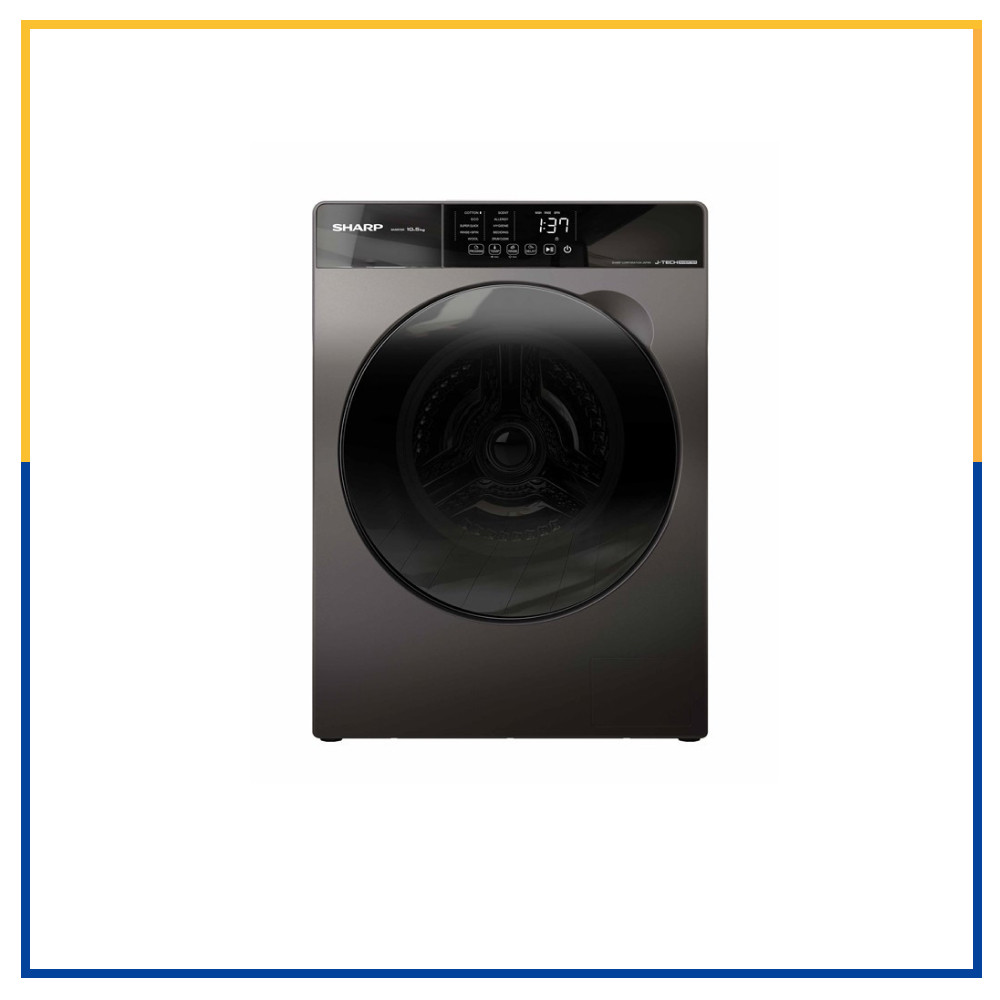 Sharp Full Auto Front Loading Inverter Washing Machine ES-FW85SG | 8.5 KG - Dark Grey