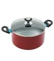 VISION 26cm Nonstick Casserole with Glass Lid – Red